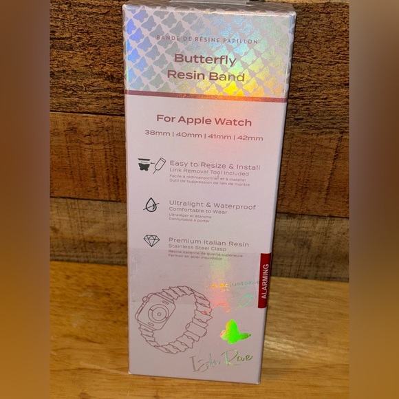 Isla Rae Pearly Pink Butterfly Apple Watch Band - Picture 4 of 4